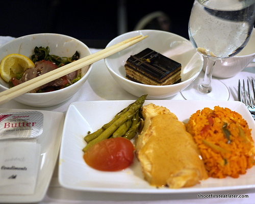 Philippine Airlines dinner Hkg to Mnl