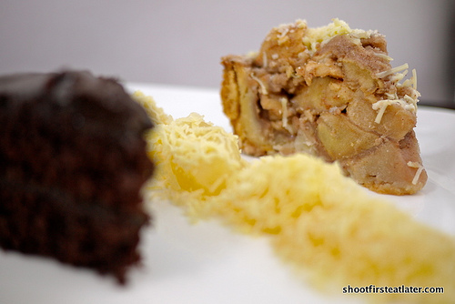 Chocolate cake, Peachy peachy and Apple pie