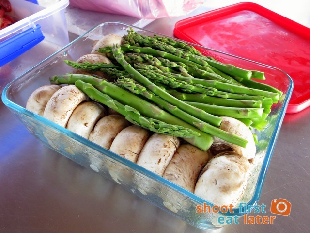 picnic at the Cowes, Phillip Island- mushroom and asparagus