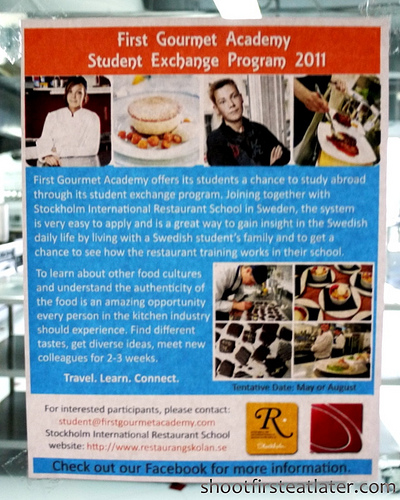 First Gourmet Academy student exchange program