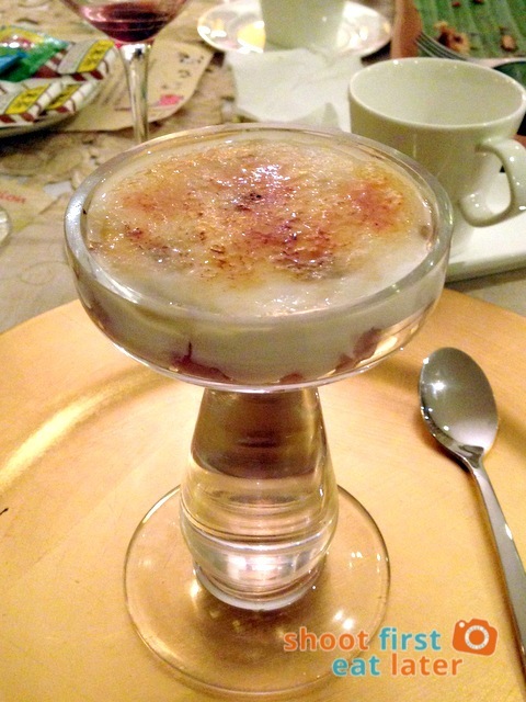 Pepita's Kitchen Hayop na Degustacion - guinataan brûlée with layers of carabao flan