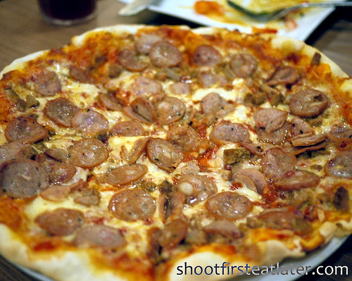 triple sausage pizza