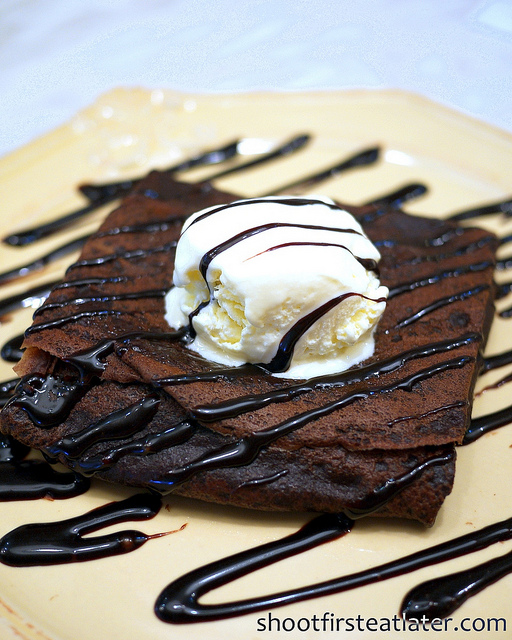 double chocolate fudge brownie crepe