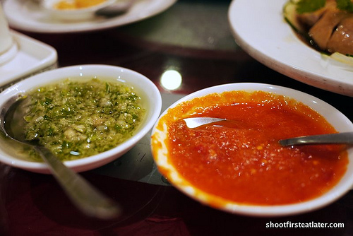 Hainanese chicken sauces