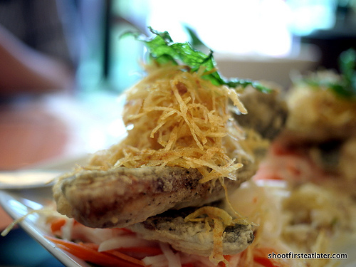 seared tilapia in coconut emulsion