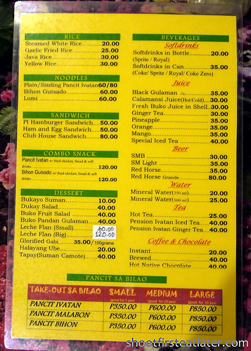 Pension Ivatan menu-1