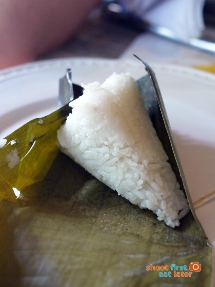 Bale Dutung- rice steamed in banana leaf