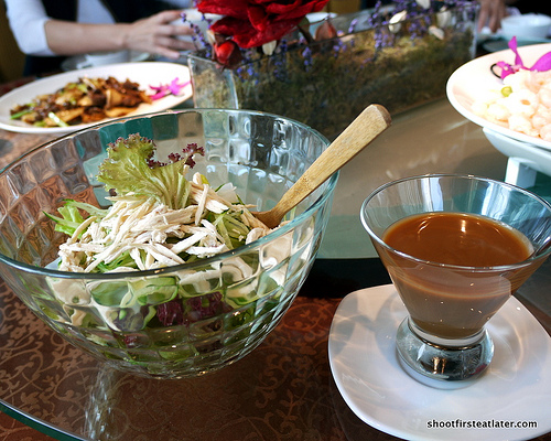 shredded chicken, clear noodles & sesame dressing