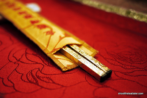 gold chopsticks
