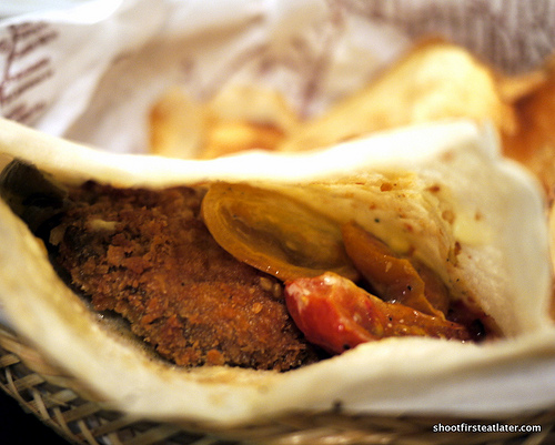 cheese injected portobello pita pocket