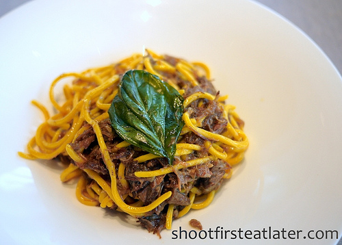 Tosca at the Ritz-Carlton Hong Kong- Spaghetti w/ Wagyu Beef