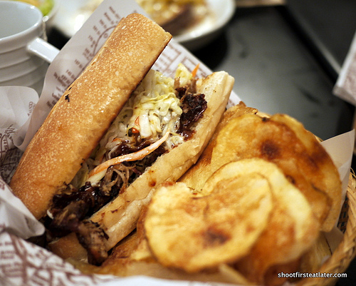 BBQ pulled pork sandwich