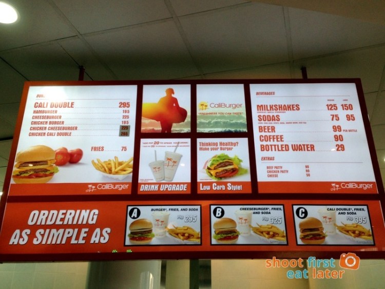 Century City Mall Manila- Caliburger menu