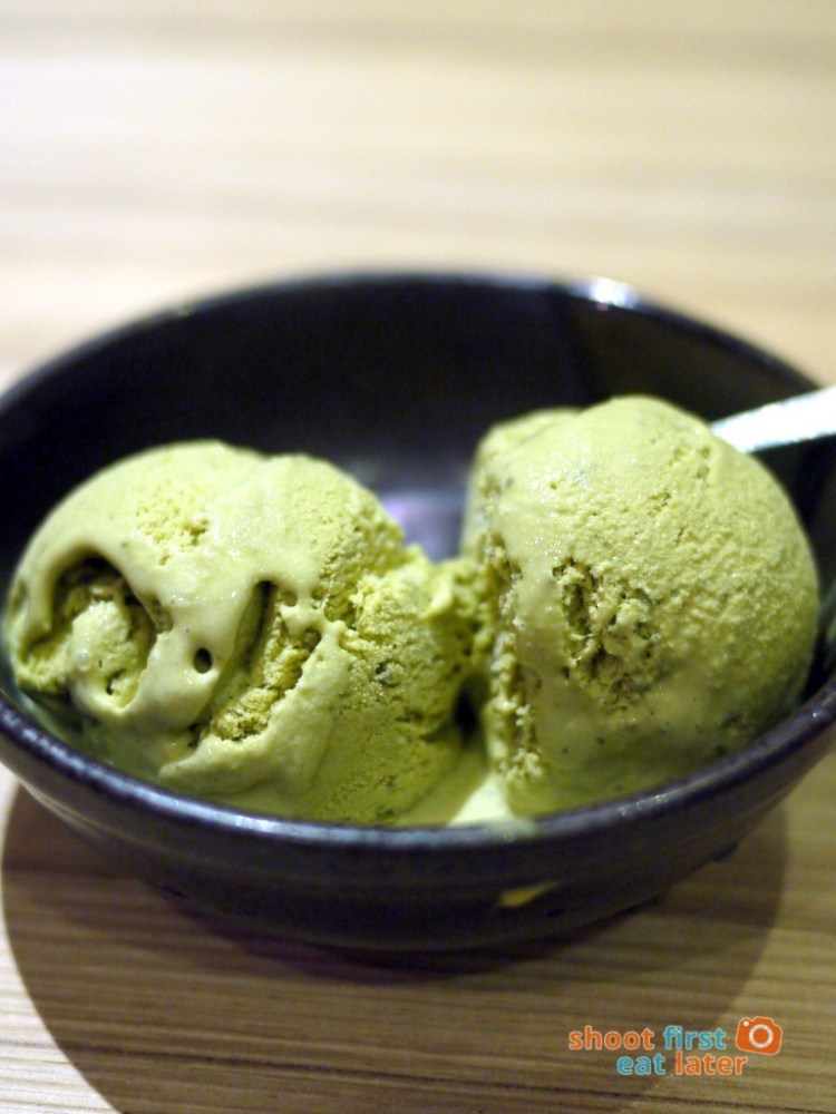 Kitsho Restaurant & Sake Bar- matcha ice cream P120