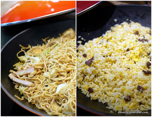 pancit canton & beef fried rice
