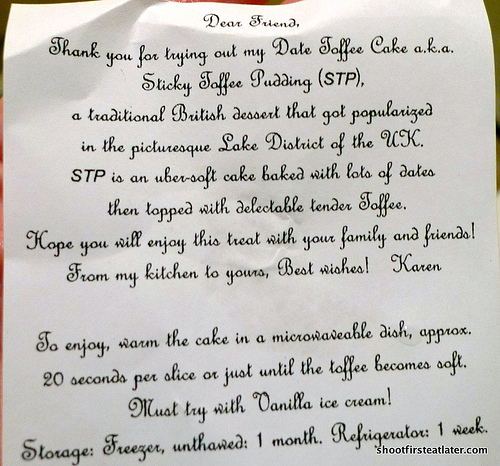 Karen's sticky toffee pudding