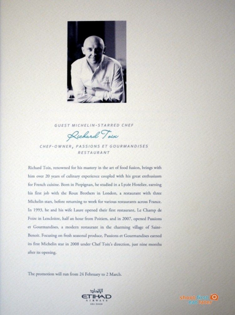 Mandarin Oriental Manila - The Tivoli- Richard Toix Menu