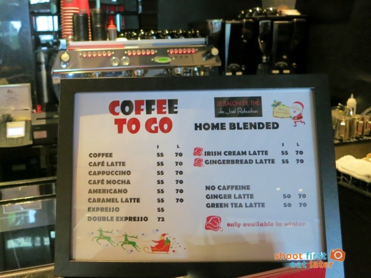 Le Salon de Thé de Joel Robuchon (Elements HK)- coffee to go menu