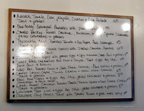 Dottie's True Blue Cafe menu