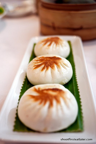 pan fried buns stuffed w/ pork & vegetables