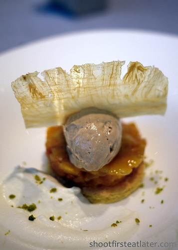 Tosca at the Ritz-Carlton Hong Kong- Caramel & Pineapple Tart with Hazelnut Gelato