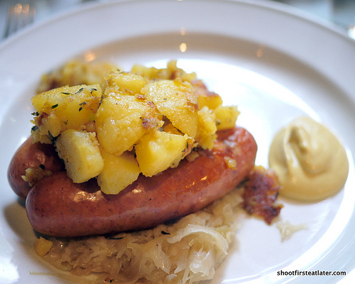 bratwurst stuffed w/ cheddar cheese