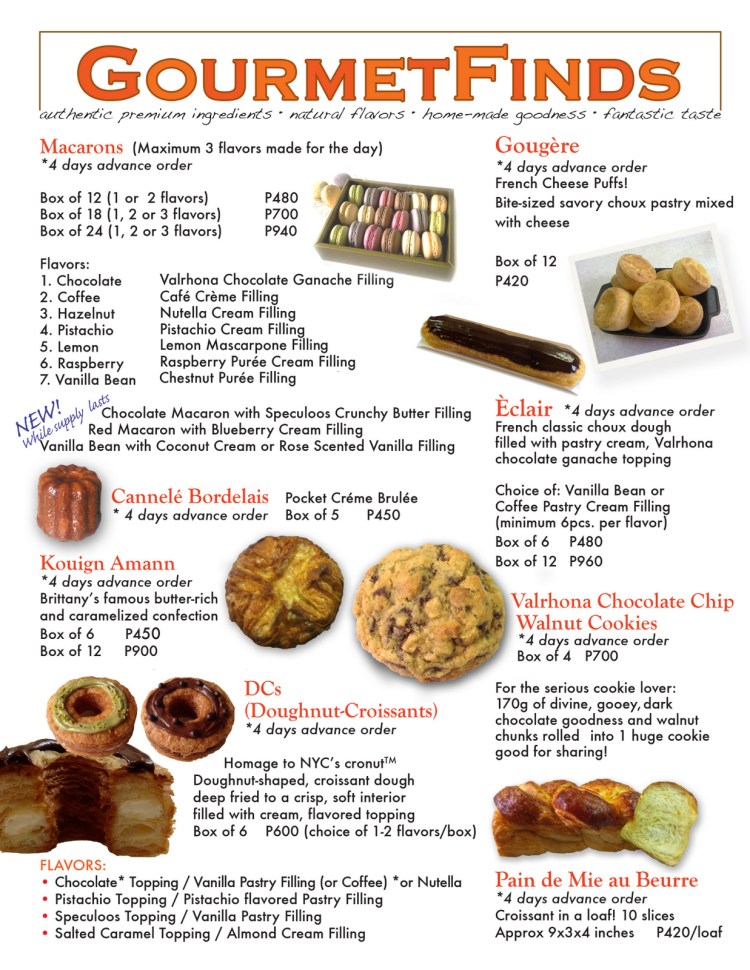 GourmetFinds menu