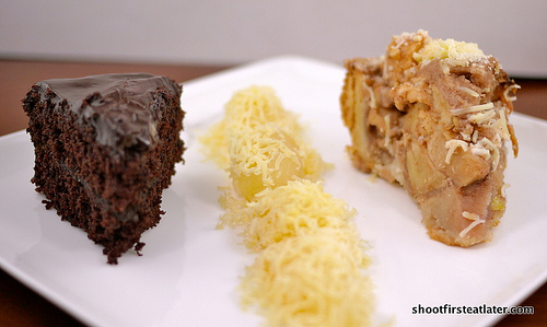 Chocolate cake, Peachy peachy and Apple pie