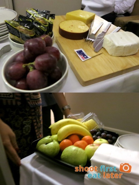 trolley with cheese & fruit