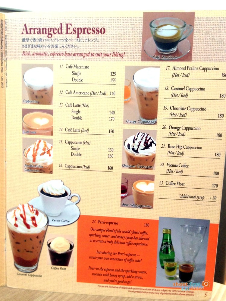 Mentoré Coffee + Bar by UCC coffee menu-002