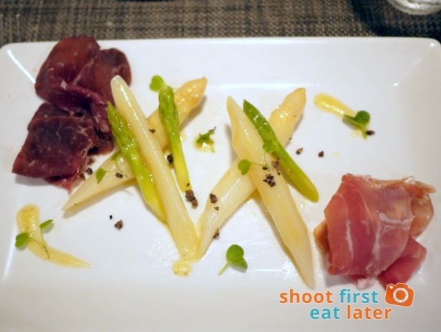 asparagus salad, cured cold cuts
