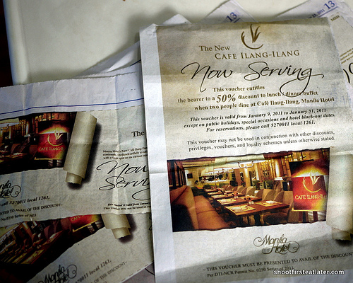 Cafe Ilang-Ilang newspaper coupons
