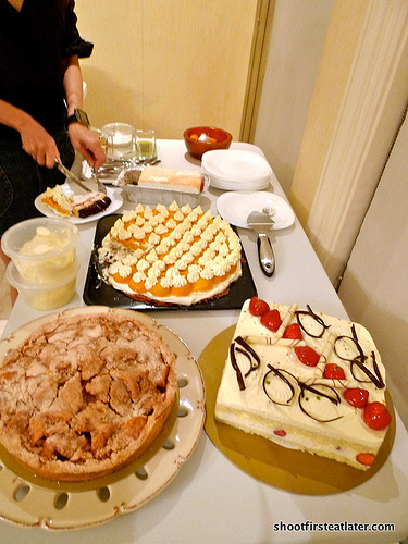 Dessert table - before