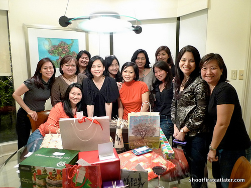 Friends exchange gift