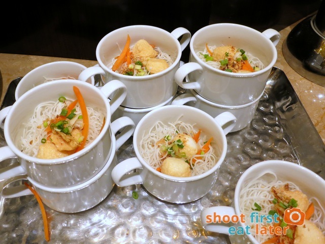 Sheraton Macao Club Lounge breakfast buffet - fish noodle soup