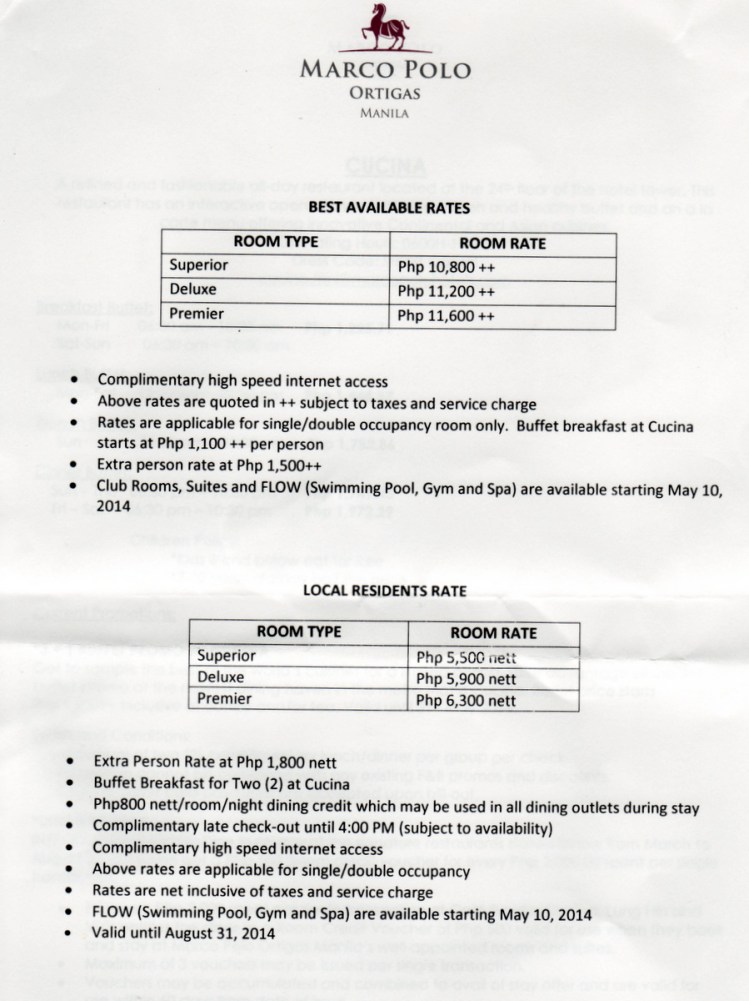 Marco Polo Ortigas Room Rates