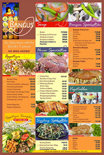 Bangus Menu