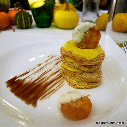 Potato torte, white chocolate